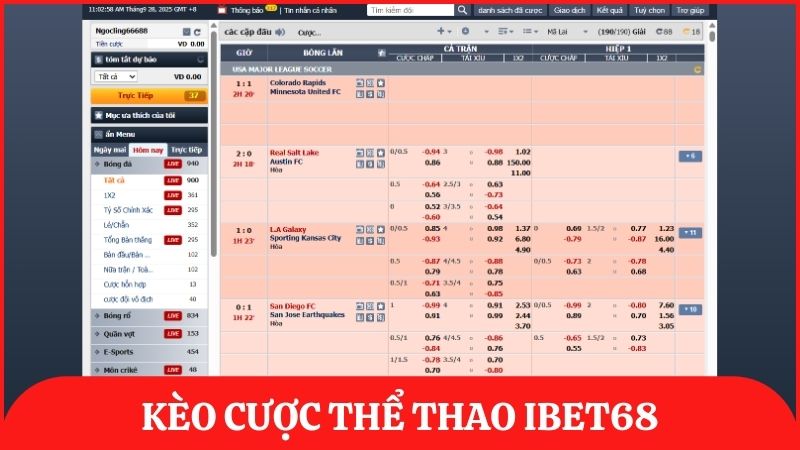 Những loại kèo bóng đá thịnh hành tại ibet68 thể thao